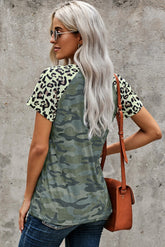 Leopard Pocket Camo T-Shirt Ins Street